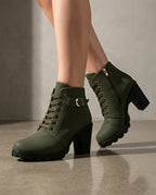 Harper Women's Lace Up Buckle Ankle Boots