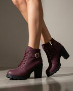 Harper Women's Lace Up Buckle Ankle Boots