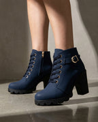 Harper Women's Lace Up Buckle Ankle Boots