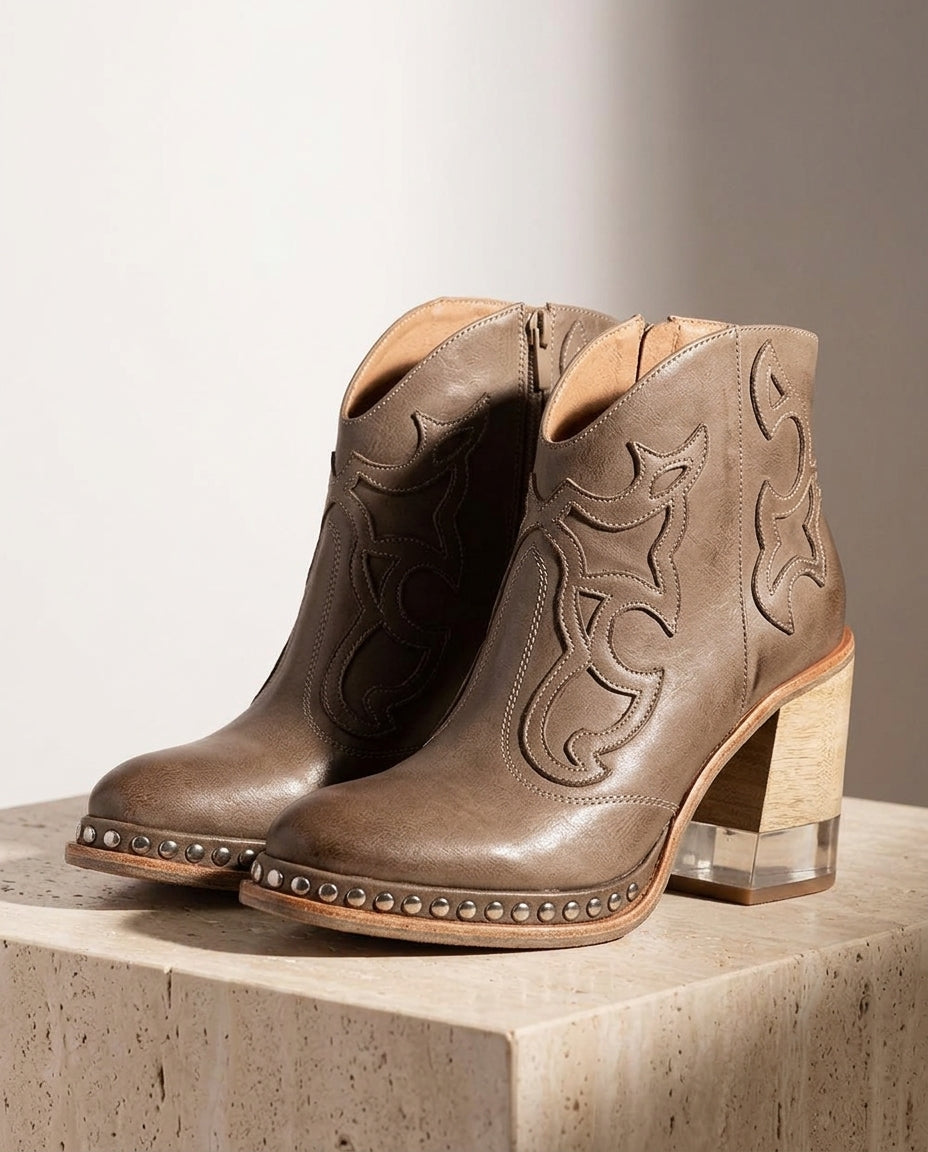 Palmer Women's Embroidered Studded Ankle Boots