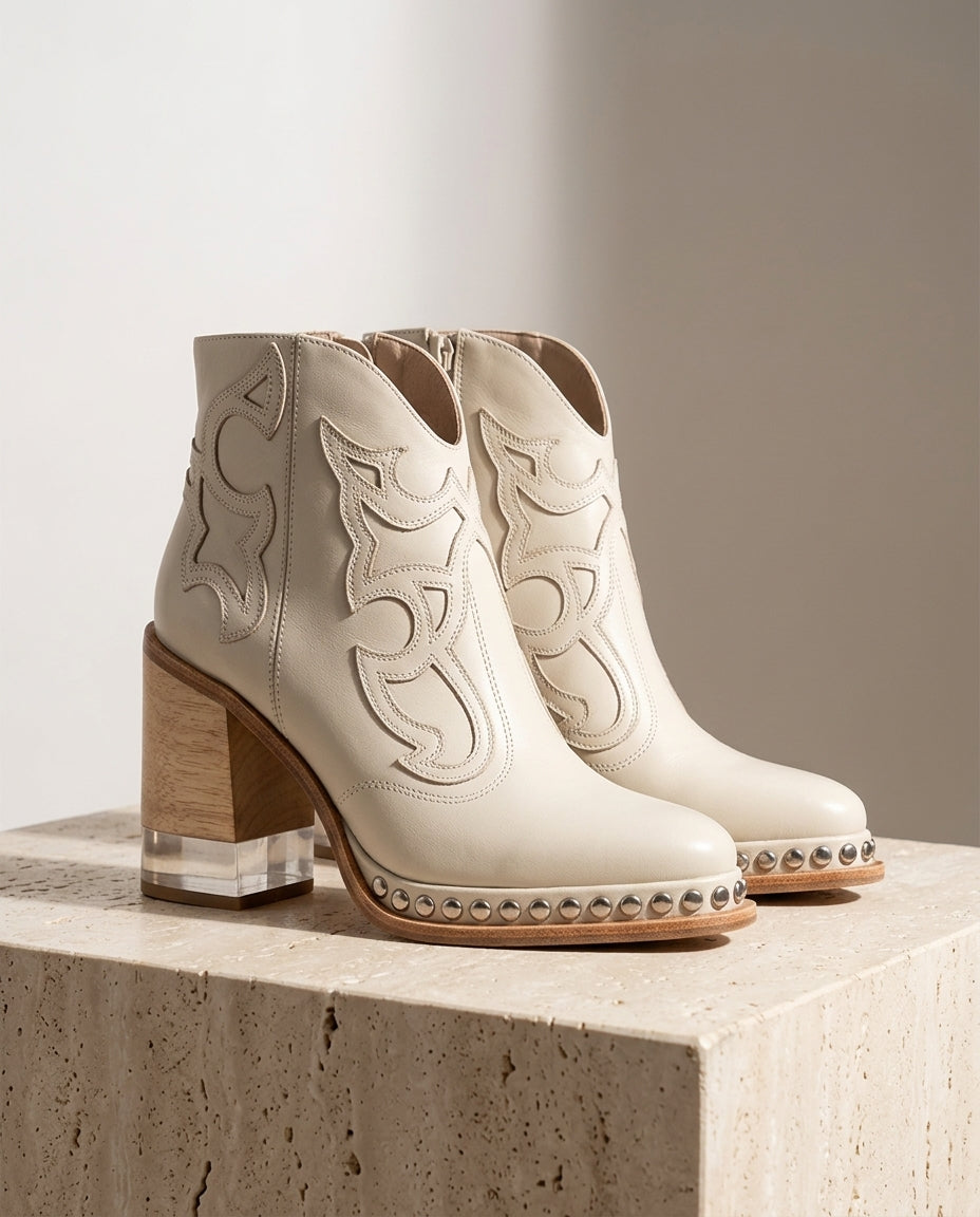 Palmer Women's Embroidered Studded Ankle Boots