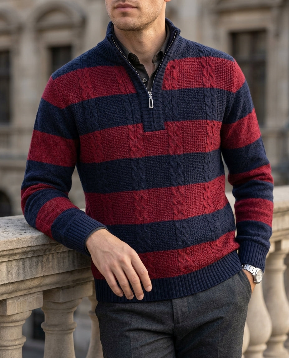 Bennett Men's Cable Knit Half Zip Sweater