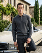 Sinclair Men's Textured Knit Long Sleeve Polo