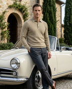 Sinclair Men's Textured Knit Long Sleeve Polo