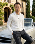 Sinclair Men's Textured Knit Long Sleeve Polo