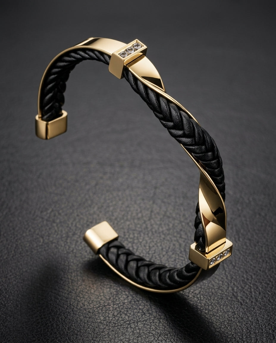 Ashford Men's Braided Leather Cuff