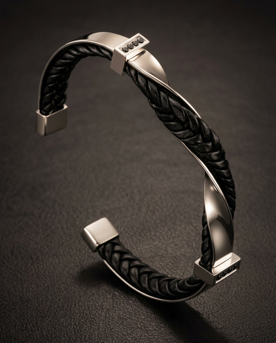 Ashford Men's Braided Leather Cuff