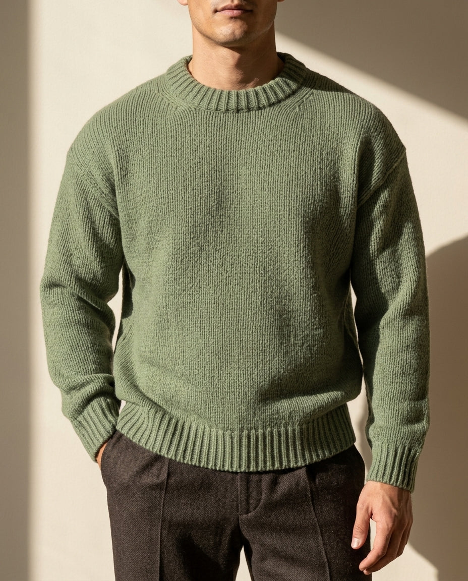 Sutton Men's Textured Crew Neck Sweater