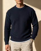 Sutton Men's Textured Crew Neck Sweater