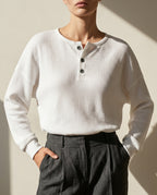 Everly Women's Waffle Knit Henley Top