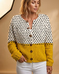 Everly Women's Colorblock Polka Dot Cardigan