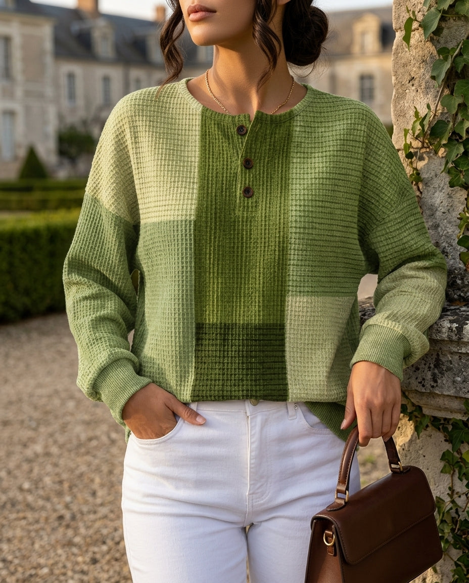 Marlowe Women's Colorblock Waffle Henley