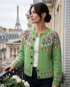 Adeline Women's Fair Isle Yoke Cardigan
