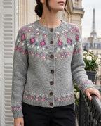 Adeline Women's Fair Isle Yoke Cardigan