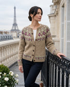Adeline Women's Fair Isle Yoke Cardigan