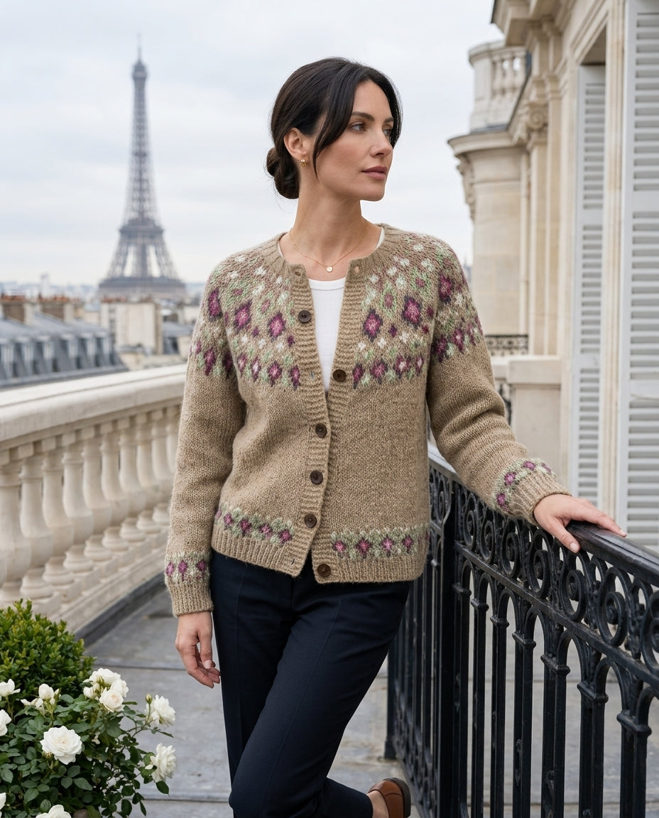 Adeline Women's Fair Isle Yoke Cardigan