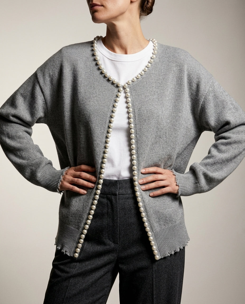 Charlotte Women's Pearl Trim Cardigan