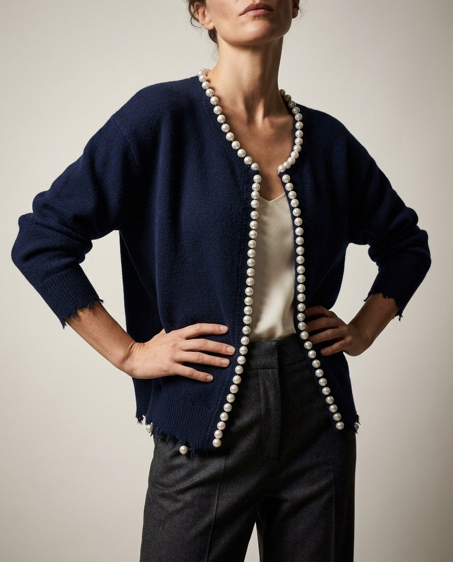 Charlotte Women's Pearl Trim Cardigan