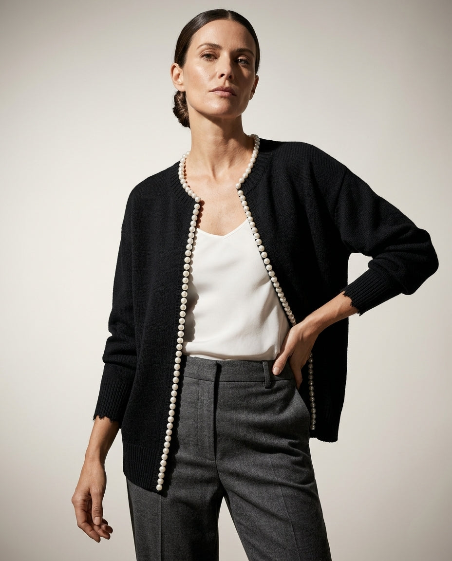 Charlotte Women's Pearl Trim Cardigan