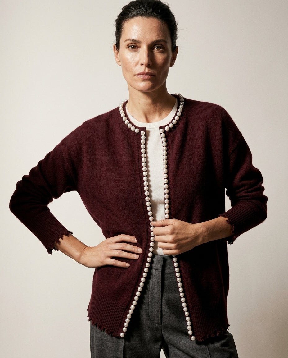 Charlotte Women's Pearl Trim Cardigan