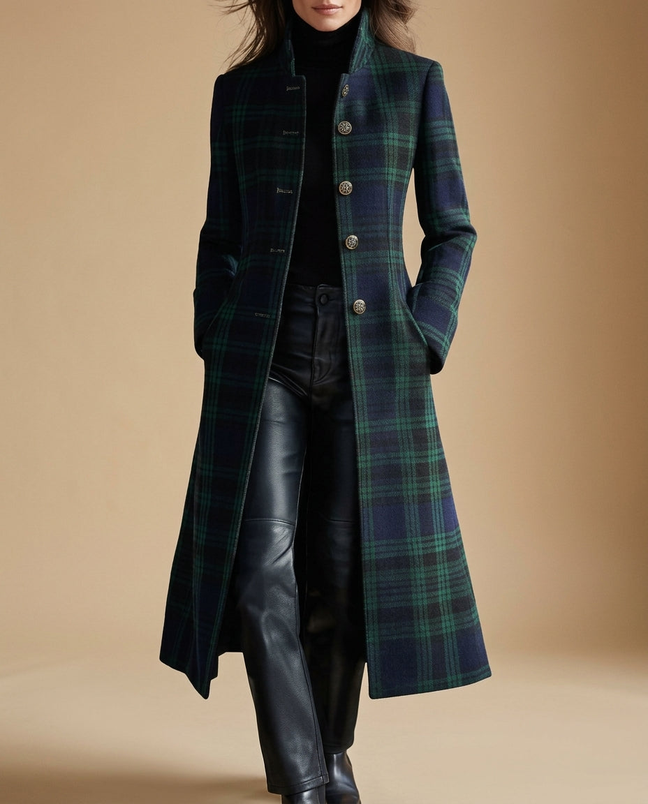 Marlowe Women's Plaid Wool Coat
