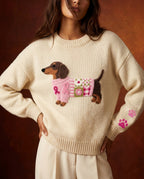 Palmer Women's Dachshund Patchwork Sweater