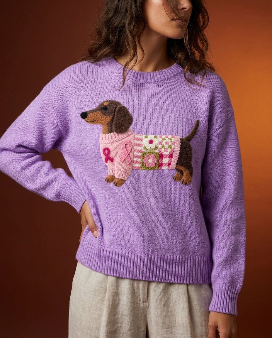 Palmer Women's Dachshund Patchwork Sweater