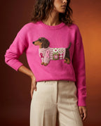 Palmer Women's Dachshund Patchwork Sweater