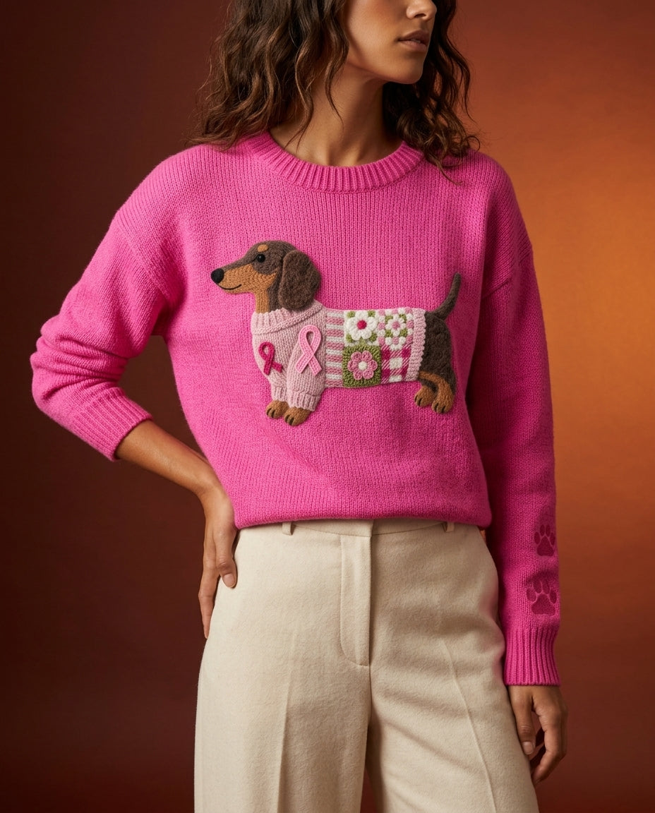Palmer Women's Dachshund Patchwork Sweater
