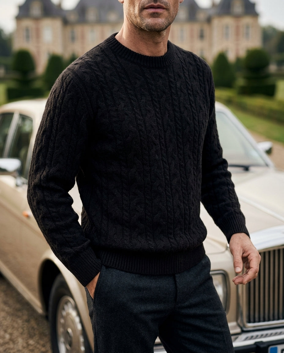 Barrett Men's Cable Knit Wool Sweater