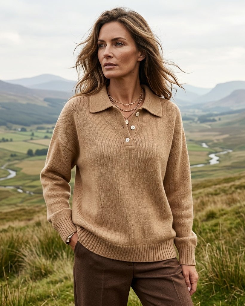 Kensington Women's Polo Collar Knit Sweater