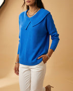 Charlotte Women's Wool Blend Fold Collar Sweater