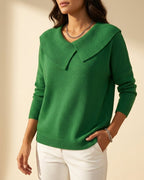 Charlotte Women's Wool Blend Fold Collar Sweater