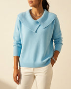 Charlotte Women's Wool Blend Fold Collar Sweater