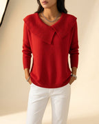 Charlotte Women's Wool Blend Fold Collar Sweater