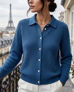 Adeline Women's Elegant Ribbed Knit Button Sweater