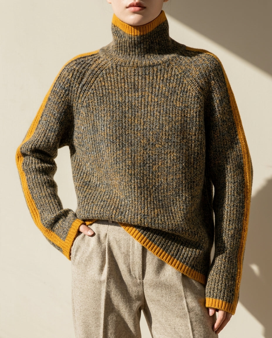 Elma Fall Turtleneck Oversized Sweater for Women