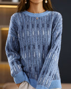 Maya Elegant Striped Knit Pullover Sweater for Women