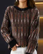Maya Elegant Striped Knit Pullover Sweater for Women