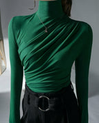 Sloane Fitted Crossover Long Sleeve Top for Women