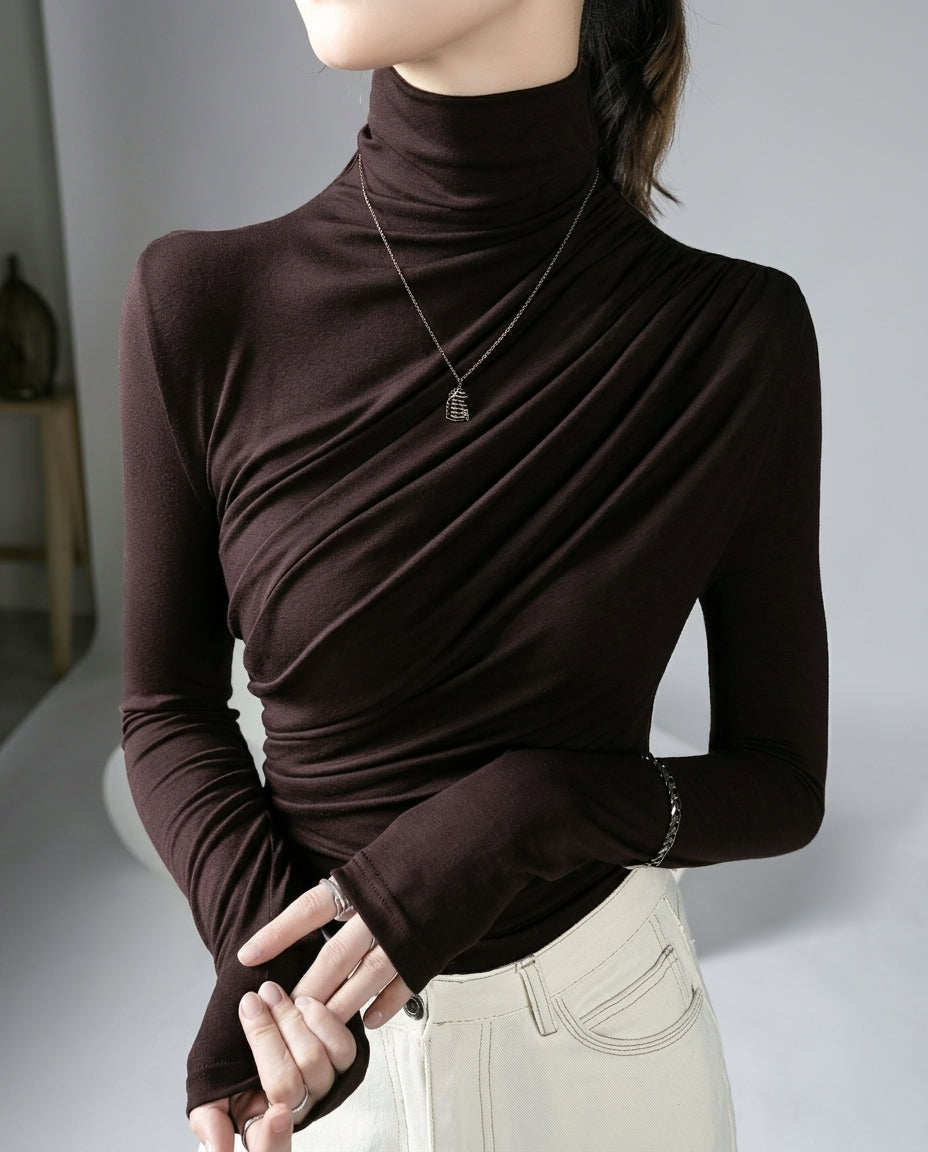 Sloane Fitted Crossover Long Sleeve Top for Women