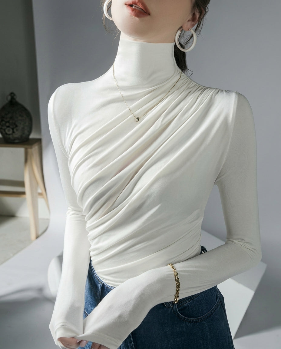 Sloane Fitted Crossover Long Sleeve Top for Women