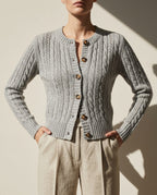Vera Cropped Cable Cardigan Sweater for Women