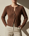 Vera Cropped Cable Cardigan Sweater for Women