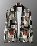 Vance Abstract Geometric Knit Cardigan Sweater for Men