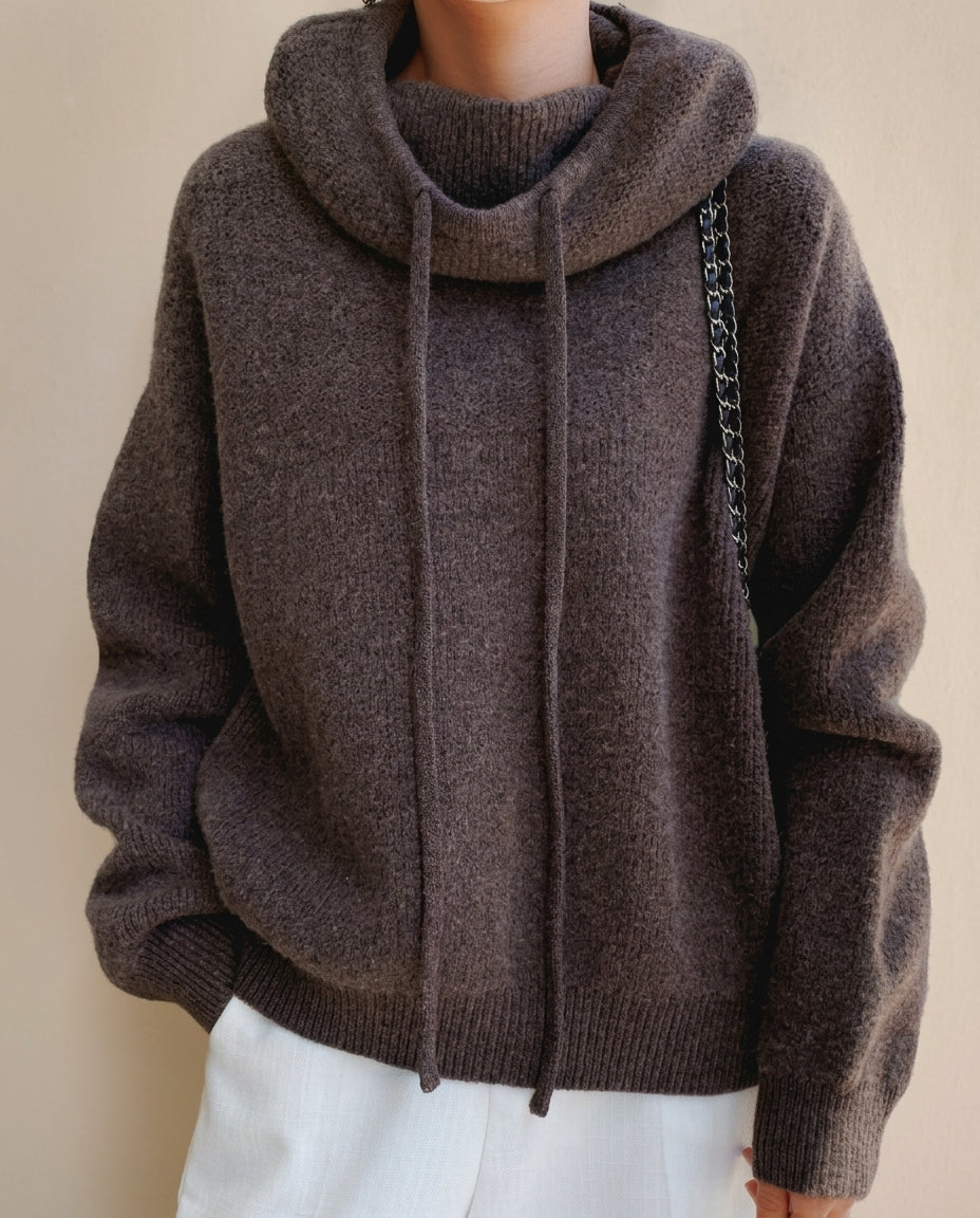 Kendall Wool Oversized Hooded Pullover Sweater for Women