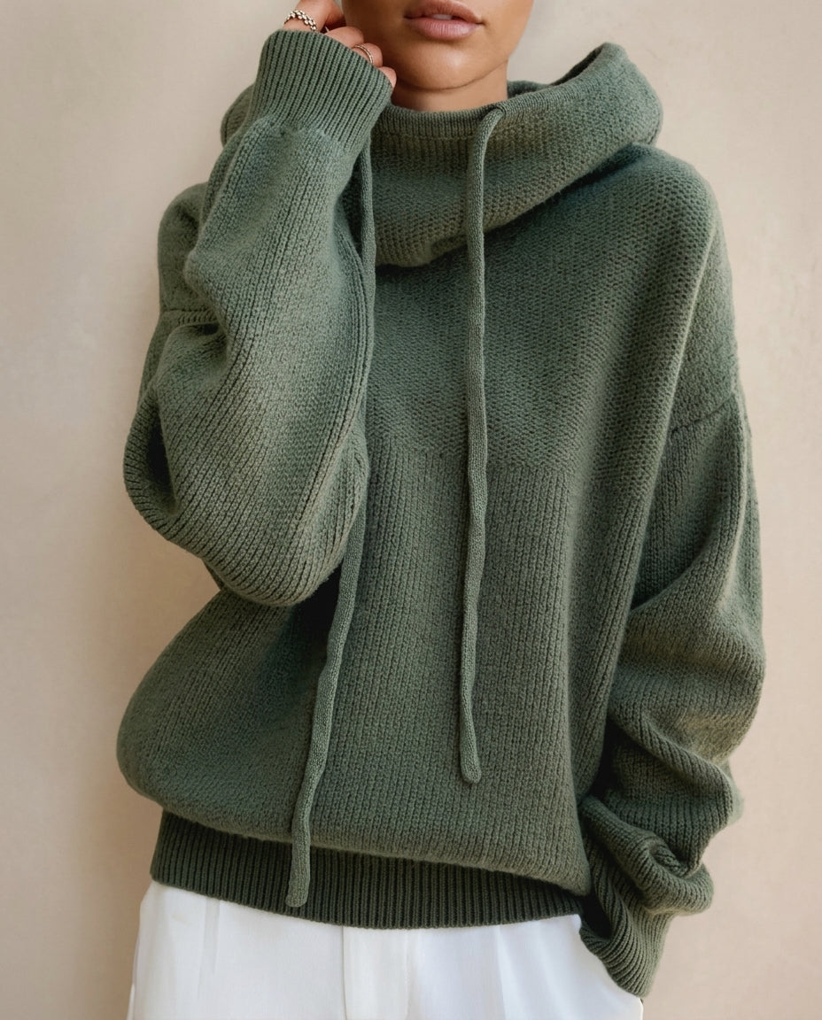 Kendall Wool Oversized Hooded Pullover Sweater for Women