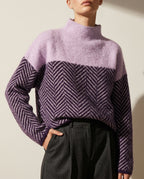 Ana Herringbone Wool Mock Neck Sweater for Women