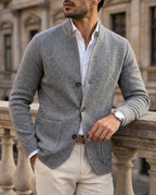 Arthur Stand Collar Button Cardigan Sweater for Men