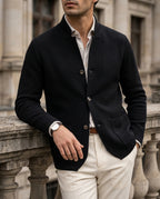 Arthur Stand Collar Button Cardigan Sweater for Men